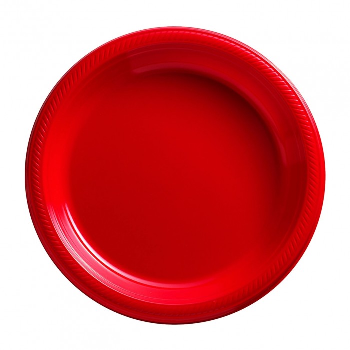 Plato Pl Stico Rojo